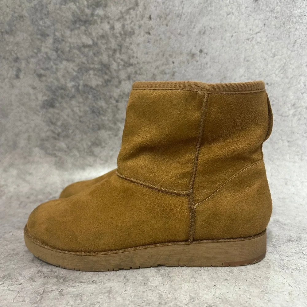 Rock & Candy Winter Boots Womens 6 Brown Lindyn Suede Fur Lined Ankle Boots